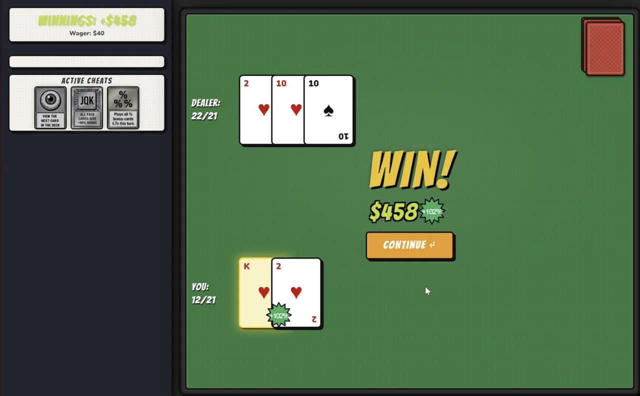 Blackjack: CHEAT THE HOUSE! — cena da história