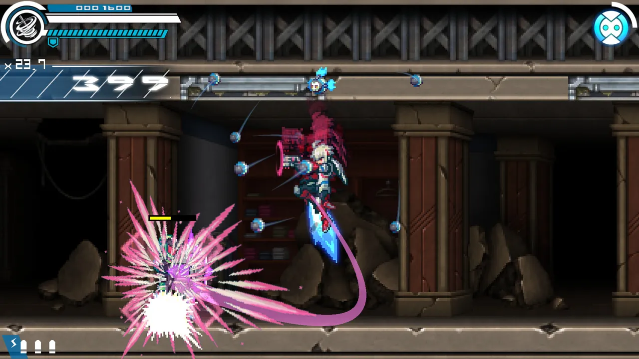 Gunvolt Chronicles: Luminous Avenger iX 1+2 Dual Collection — vista do cenário
