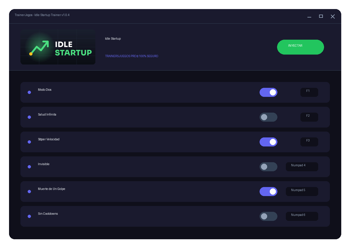 Idle Startup — vista do cenário