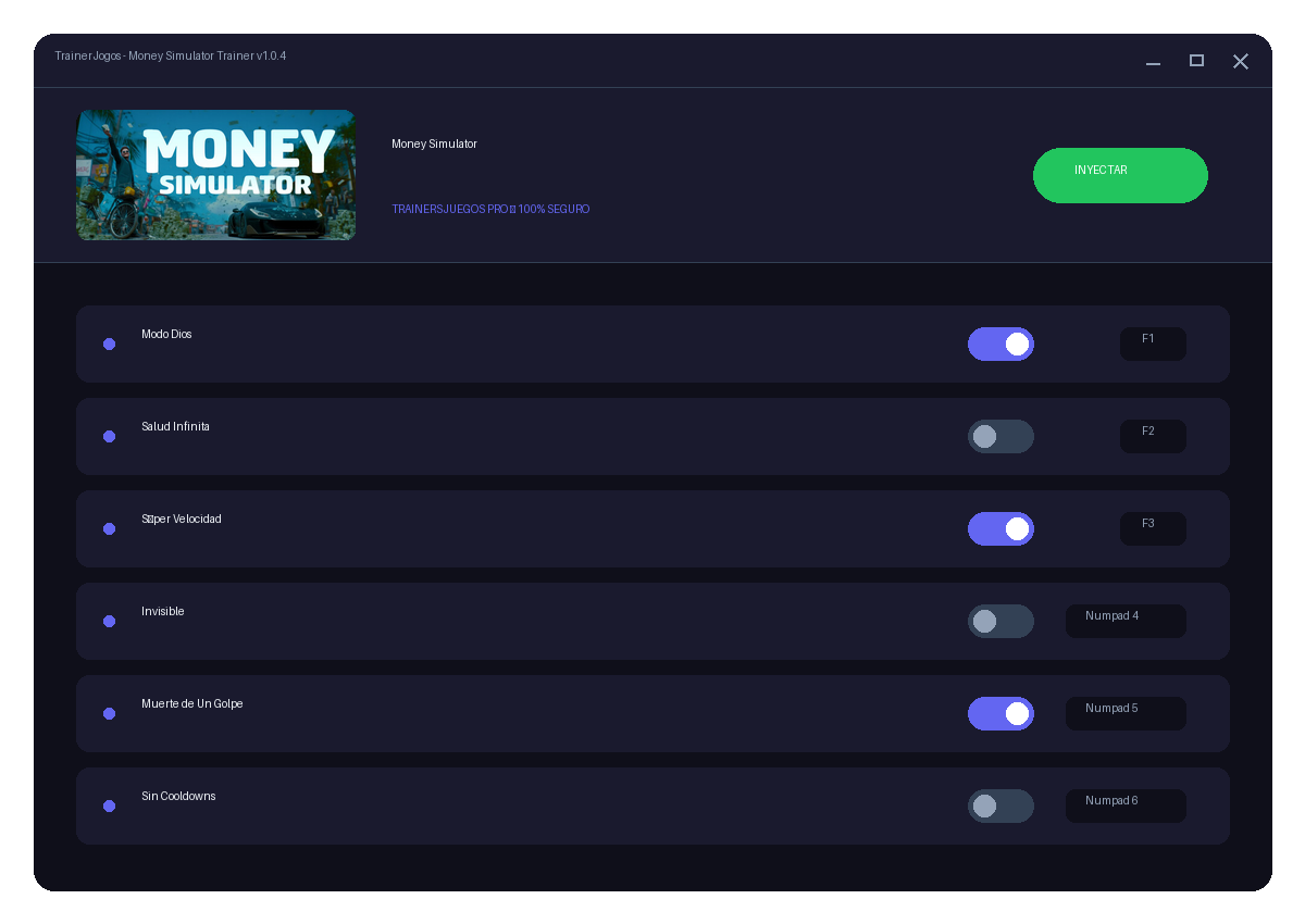 Money Simulator — vista do cenário