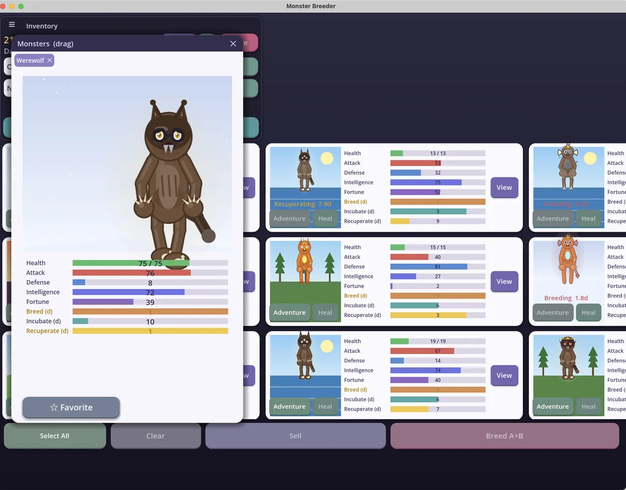 Monster Breeder — exploração