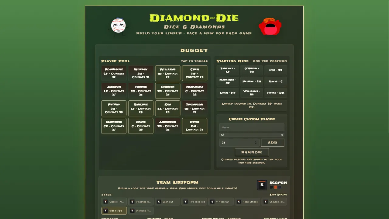 Diamond-Die — vista do cenário