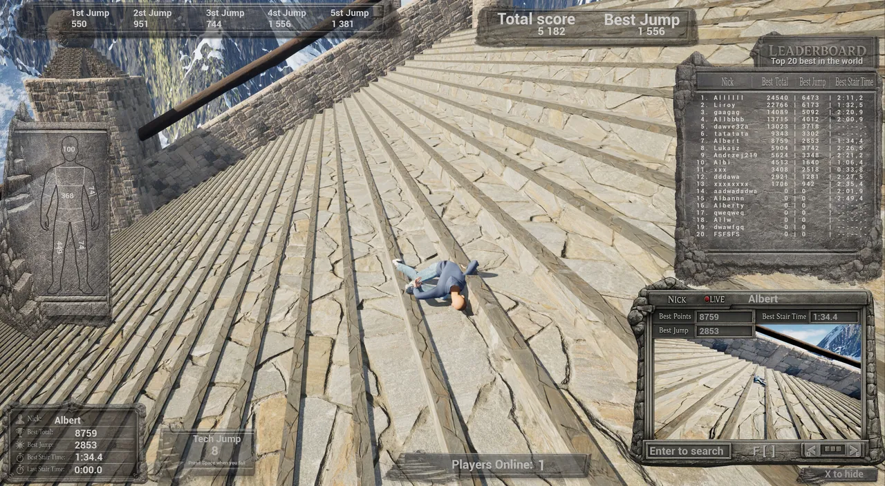 Down The Stairs: The Game — vista do cenário